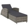 Chaise longue avec coussin gris foncé Résine tressée Gris 570090570090