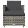 Chaise longue avec coussin gris foncé Résine tressée Gris 570090570090