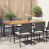 Table de jardin 190x90x75 cm Résine tressée/bois d'acacia Gris 570094570094