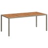 Table de jardin 190x90x75 cm Résine tressée/bois d'acacia Gris 570094570094