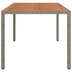 Table de jardin 190x90x75 cm Résine tressée/bois d'acacia Gris 570094570094