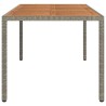 Table de jardin 190x90x75 cm Résine tressée/bois d'acacia Gris 570094570094