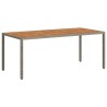 Table de jardin 190x90x75 cm Résine tressée/bois d'acacia Gris 570094570094