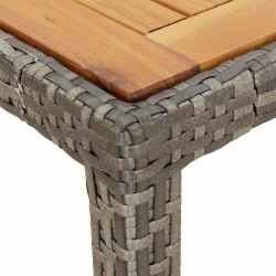 Table de jardin 190x90x75 cm Résine tressée/bois d'acacia Gris 570094570094