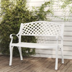 Banc de jardin 102 cm aluminium coulé blanc 570095570095