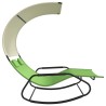 Chaise longue double à bascule avec auvent Vert et crème 570096570096