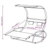 Chaise longue double à bascule avec auvent Vert et crème 570096570096