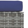 Repose-pied de jardin et coussin Gris 70x70x30cm Résine tressée 570097570097