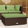 Repose-pied de jardin et coussin Marron 70x70x30 cm Poly rotin 570098570098