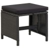 Tabourets de jardin avec coussins lot de 2 Résine tressée Noir 570100570100