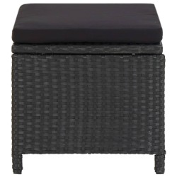 Tabourets de jardin avec coussins lot de 2 Résine tressée Noir 570100570100
