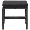 Tabourets de jardin avec coussins lot de 2 Résine tressée Noir 570100570100