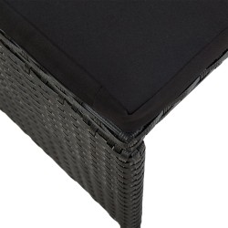 Tabourets de jardin avec coussins lot de 2 Résine tressée Noir 570100570100