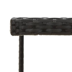 Table de jardin Noir 109x107x74 cm Résine tressée et verre 570101570101