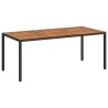 Table de jardin 190x90x75 cm Résine tressée et bois acacia Noir 570103570103