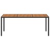 Table de jardin 190x90x75 cm Résine tressée et bois acacia Noir 570103570103