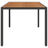 Table de jardin 190x90x75 cm Résine tressée et bois acacia Noir 570103570103