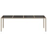 Table de jardin Beige 250x100x75 cm Verre trempé et poly rotin 570104570104