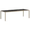 Table de jardin Beige 250x100x75 cm Verre trempé et poly rotin 570104570104