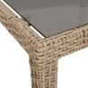 Table de jardin Beige 250x100x75 cm Verre trempé et poly rotin 570104570104