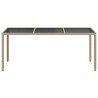 Table de jardin Beige 190x90x75 cm Verre trempé/résine tressée 570105570105