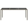 Table de jardin Gris 190x90x75 cm Verre trempé/résine tressée 570108570108