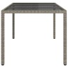 Table de jardin Gris 190x90x75 cm Verre trempé/résine tressée 570108570108