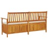 Banc de rangement avec coussin 170 cm Bois d'acacia solide 570110570110