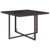 Table de jardin Marron 109x107x74 cm Résine tressée et verre 570113570113