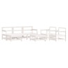Salon de jardin 7 pcs Blanc Bois de pin massif 570116570116