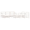 Salon de jardin 7 pcs Blanc Bois de pin massif 570126570126