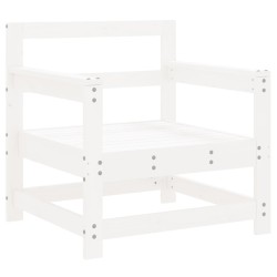Salon de jardin 7 pcs Blanc Bois de pin massif 570126570126