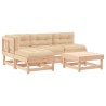 Salon de jardin 5 pcs avec coussins bois massif 570131570131