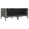 Canapés de jardin 2 pcs avec coussins Résine tressée demi-ronde 570137570137