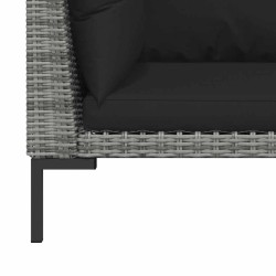 Canapés de jardin 2 pcs avec coussins Résine tressée demi-ronde 570137570137