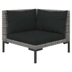 Canapés de jardin 2 pcs avec coussins Résine tressée demi-ronde 570137570137