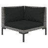 Canapés de jardin 2 pcs avec coussins Résine tressée demi-ronde 570137570137