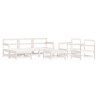 Salon de jardin 7 pcs Blanc Bois de pin massif 570144570144
