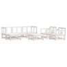 Salon de jardin 7 pcs Blanc Bois de pin massif 570148570148