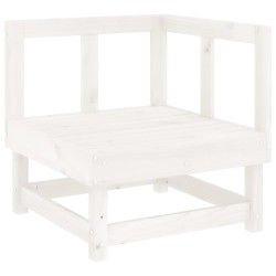 Salon de jardin 7 pcs Blanc Bois de pin massif 570148570148