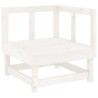 Salon de jardin 7 pcs Blanc Bois de pin massif 570148570148