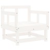 Salon de jardin 7 pcs Blanc Bois de pin massif 570148570148