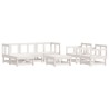 Salon de jardin 7 pcs Blanc Bois de pin massif 570149570149