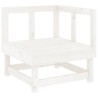 Salon de jardin 7 pcs Blanc Bois de pin massif 570149570149