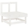 Salon de jardin 7 pcs Blanc Bois de pin massif 570149570149