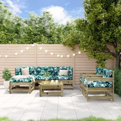 Salon de jardin 7 pcs bois de pin imprégné 570152570152