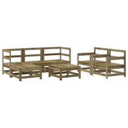 Salon de jardin 7 pcs bois de pin imprégné 570152570152