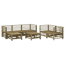 Salon de jardin 7 pcs bois de pin imprégné 570153570153