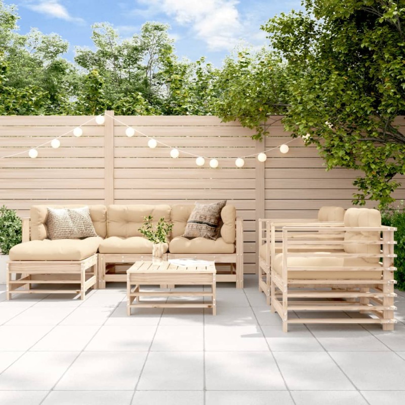 Salon de jardin 7 pcs Bois de pin massif 570156570156