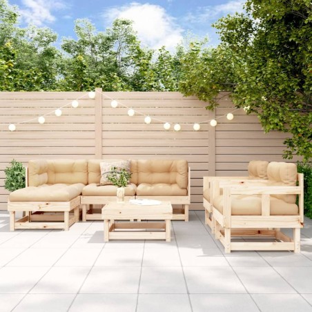 Salon de jardin 7 pcs Bois de pin massif 570158570158